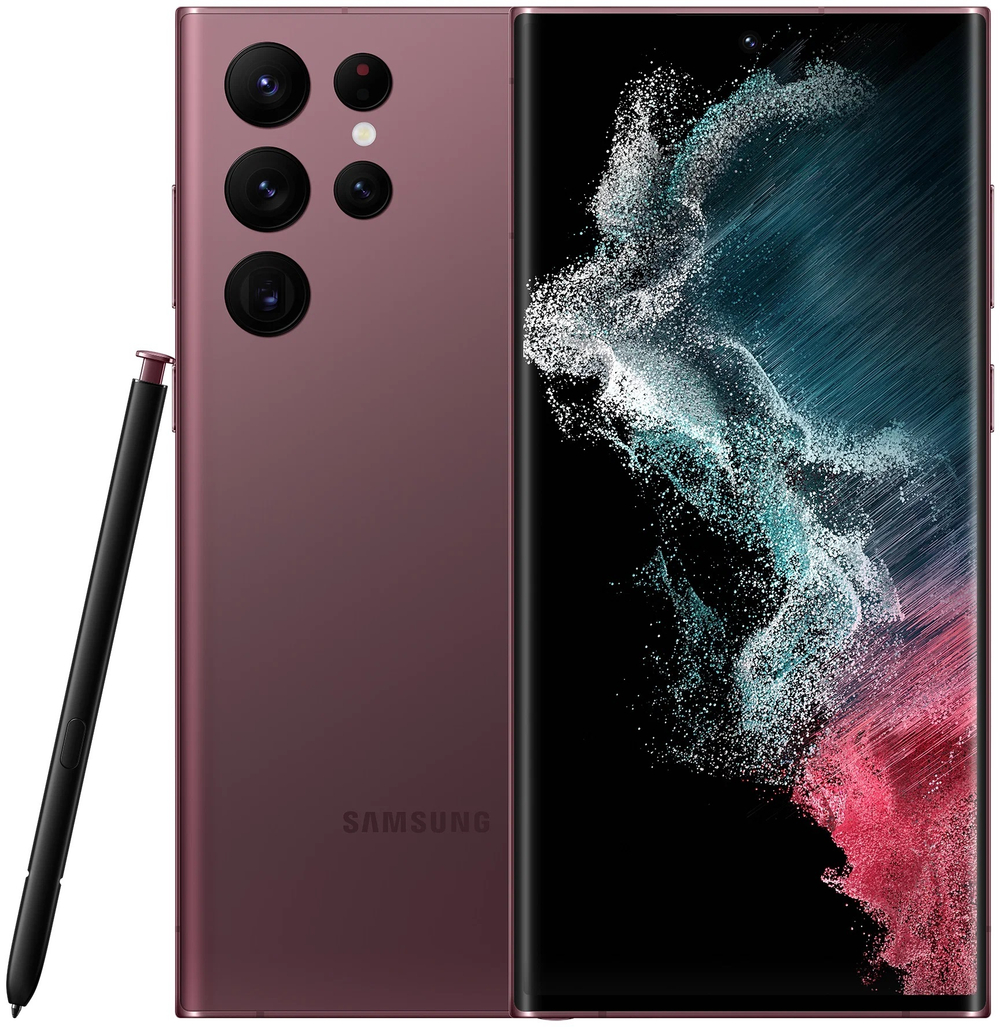 Смартфон Samsung Galaxy S22 Ultra 12/256GB Burgundy (SM-S908EDRGMEA)