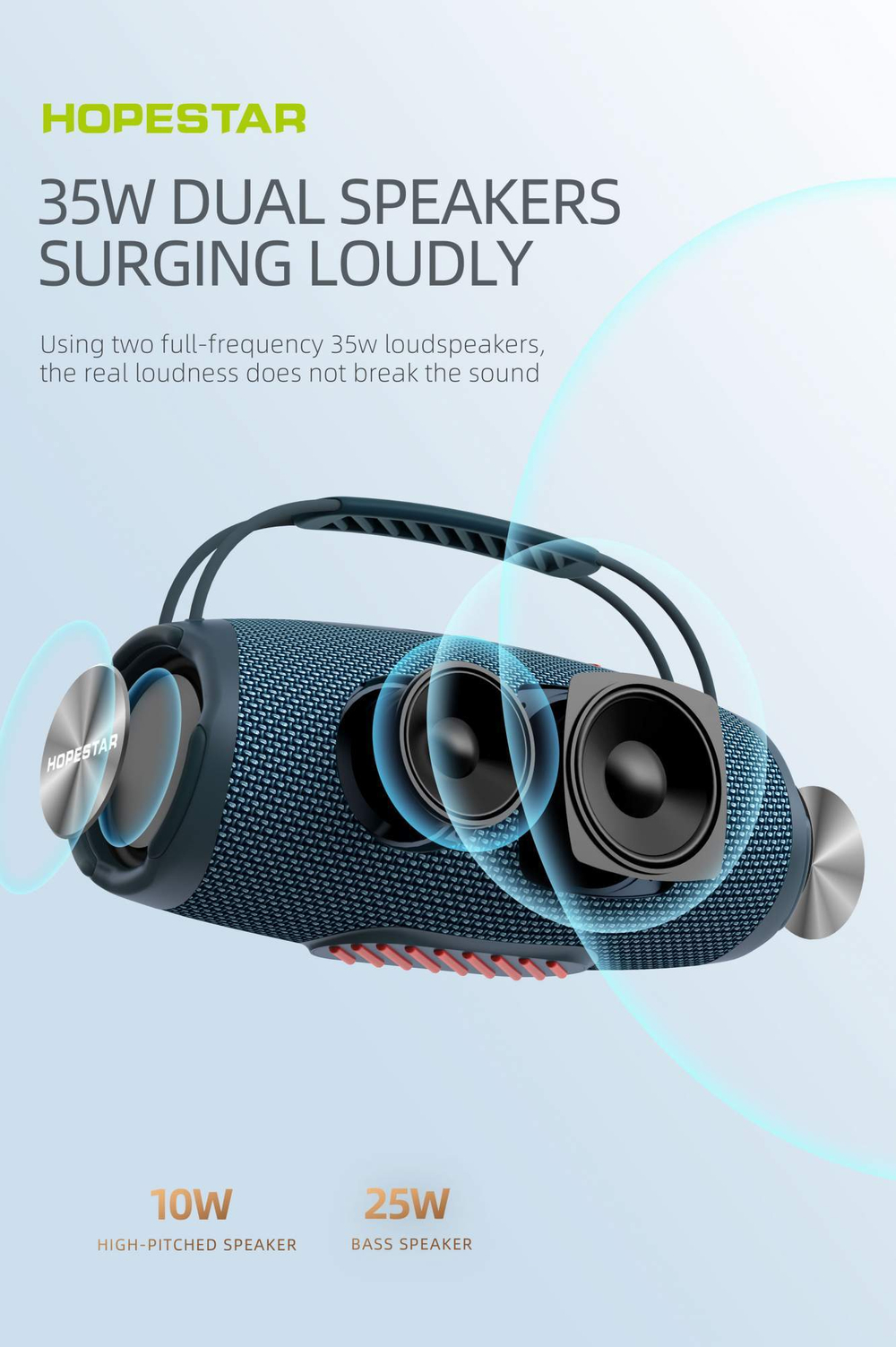 Портативная колонка Hopestar H53 Blue