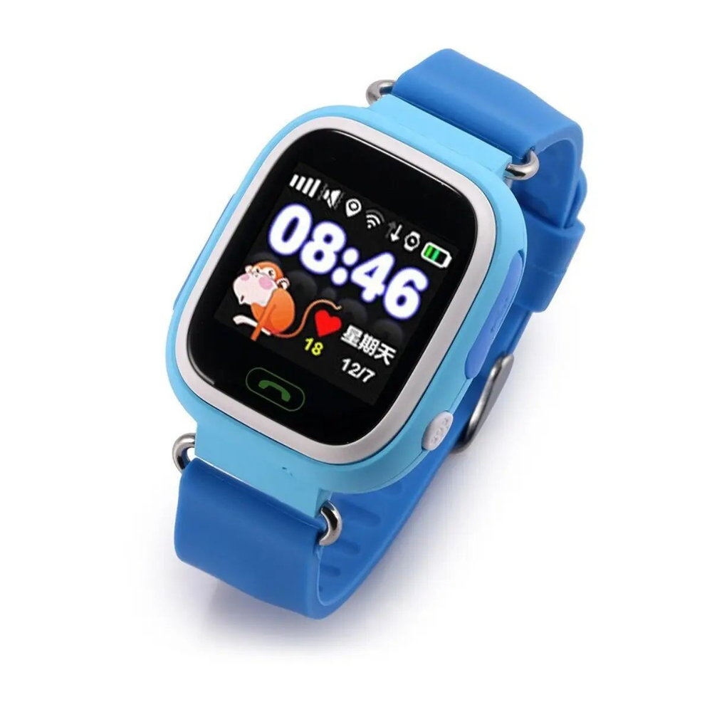 Детские умные часы Smart Baby Watch с GPS Q90 с Micro SIM (Голубой)