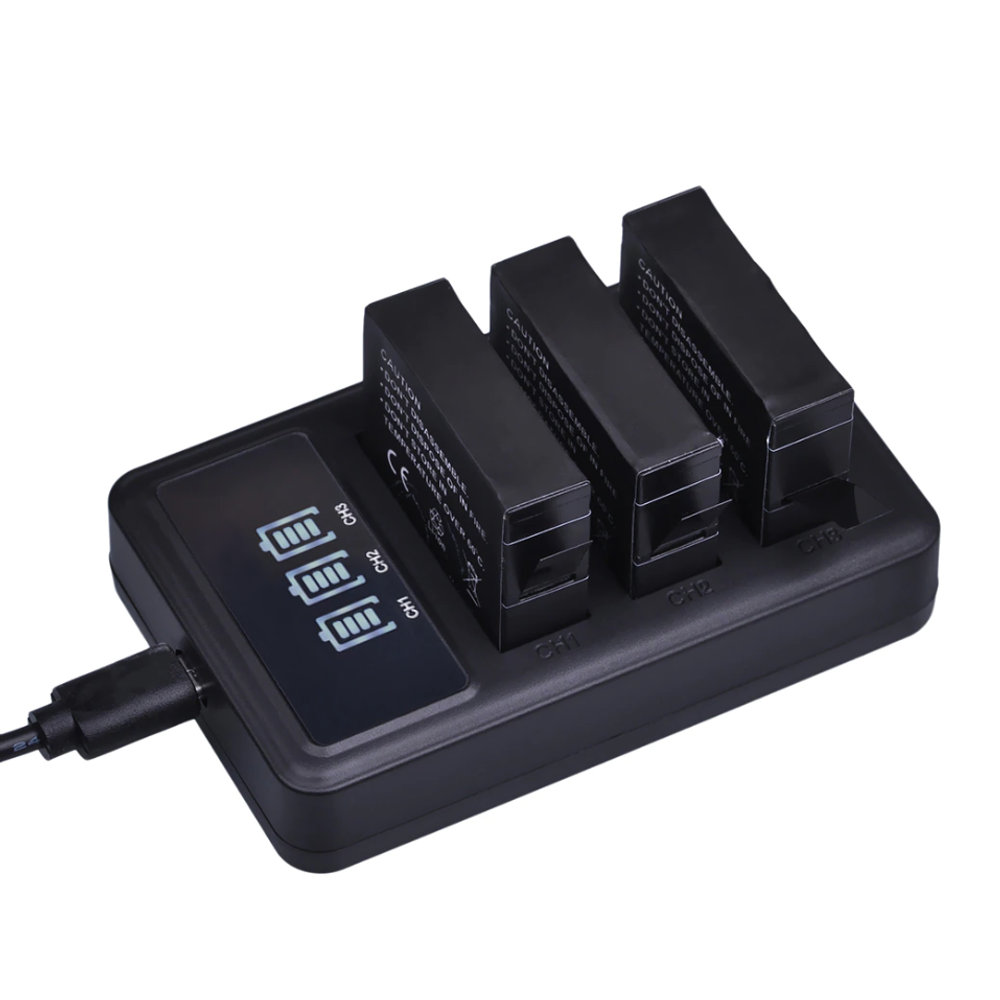 Комплект BATMAX AHDBT-401 зарядное устройство и три аккумулятора (1680 mAh) для экшн-камер