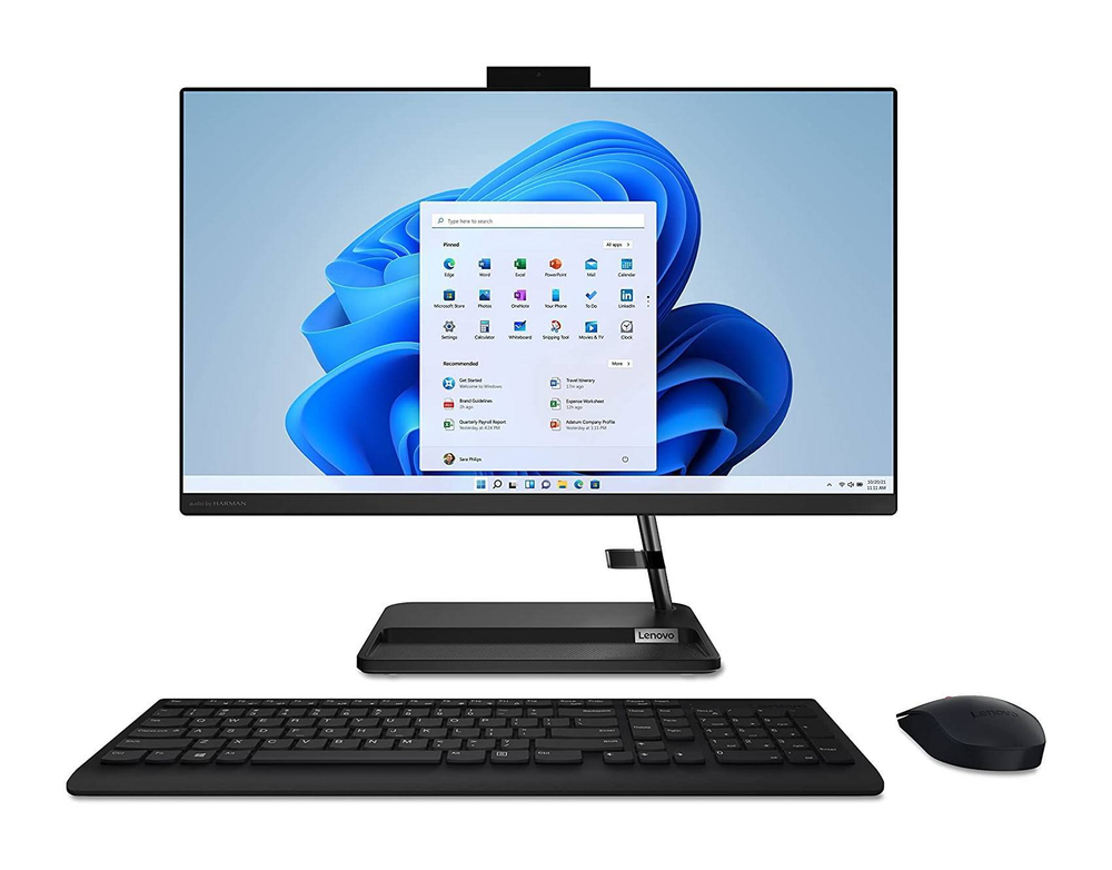 Моноблок Lenovo IdeaCentre AIO 3 AMD 24&quot;, Ryzen 5 5500U, Full-HD, 16Гб, 512Гб SSD, DVD-RW, черный, английская клавиатура