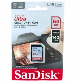 Карта памяти Sandisk 64Gb SD Ultra, SDSDUNB-064G-GN6IN