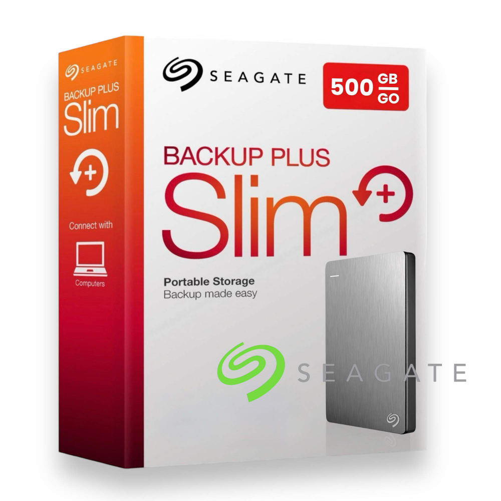 Внешний жесткий диск Seagate Backup Plus Slim 500Gb Silver