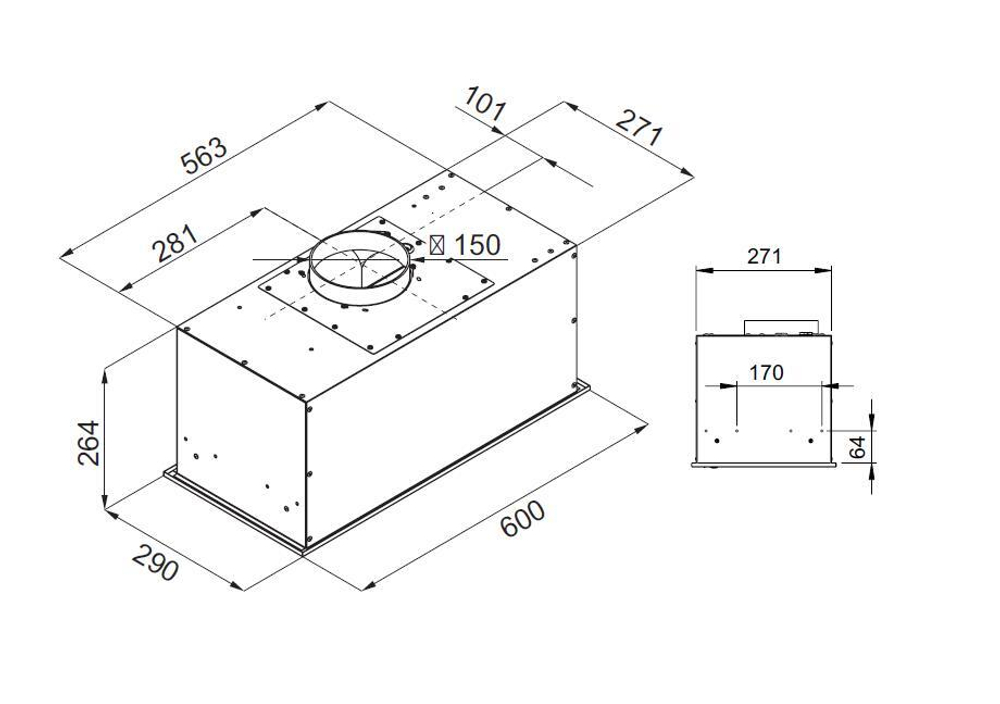 Вытяжка встраиваемая KUPPERSBERG IBOX 60 X серебристый