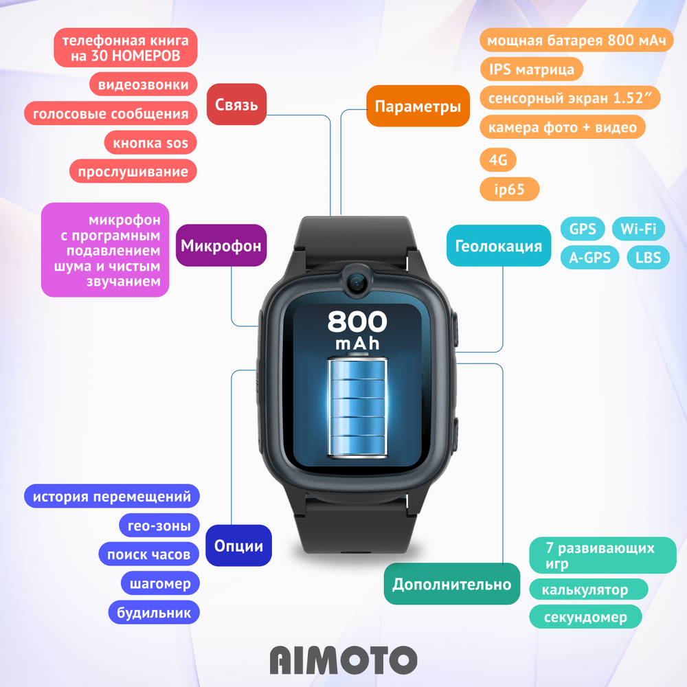 Детские смарт-часы Aimoto Star черный