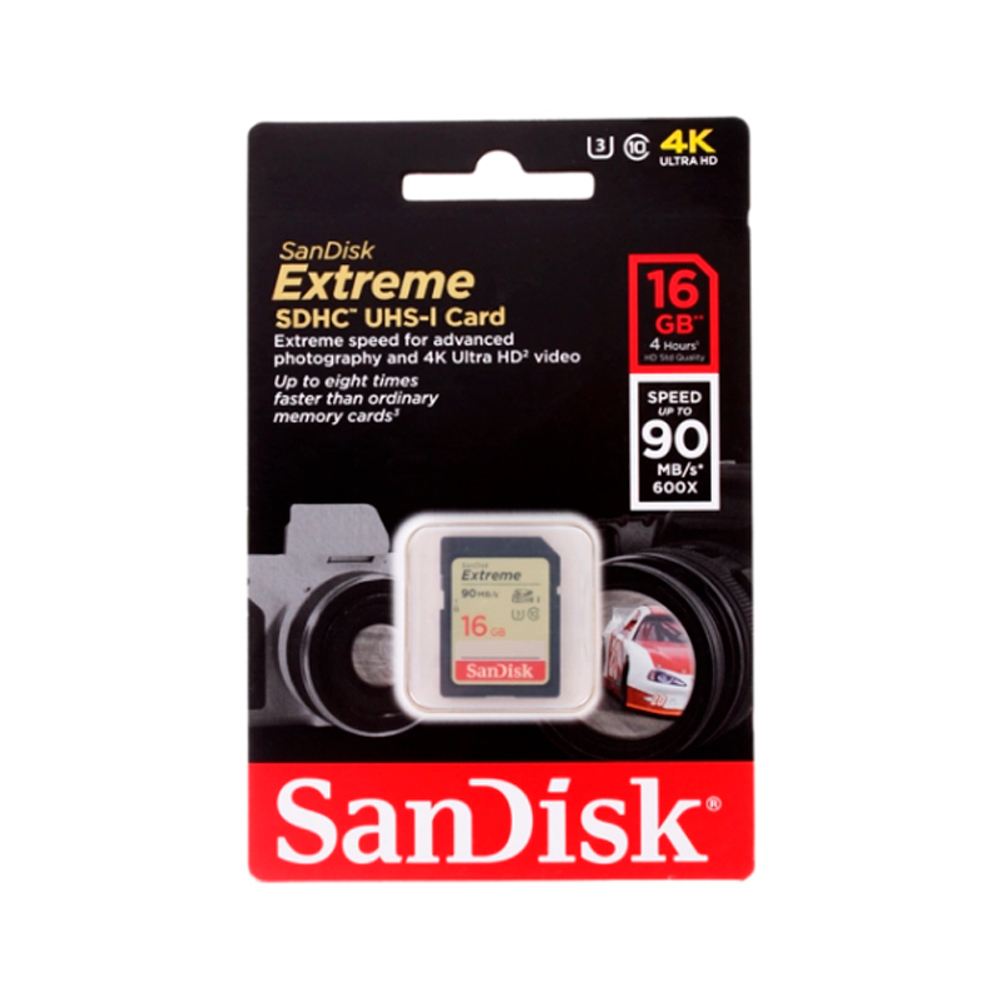 Карта памяти SanDisk Extreme SDHC SDSDXNE-016G-GNCIN 16GB