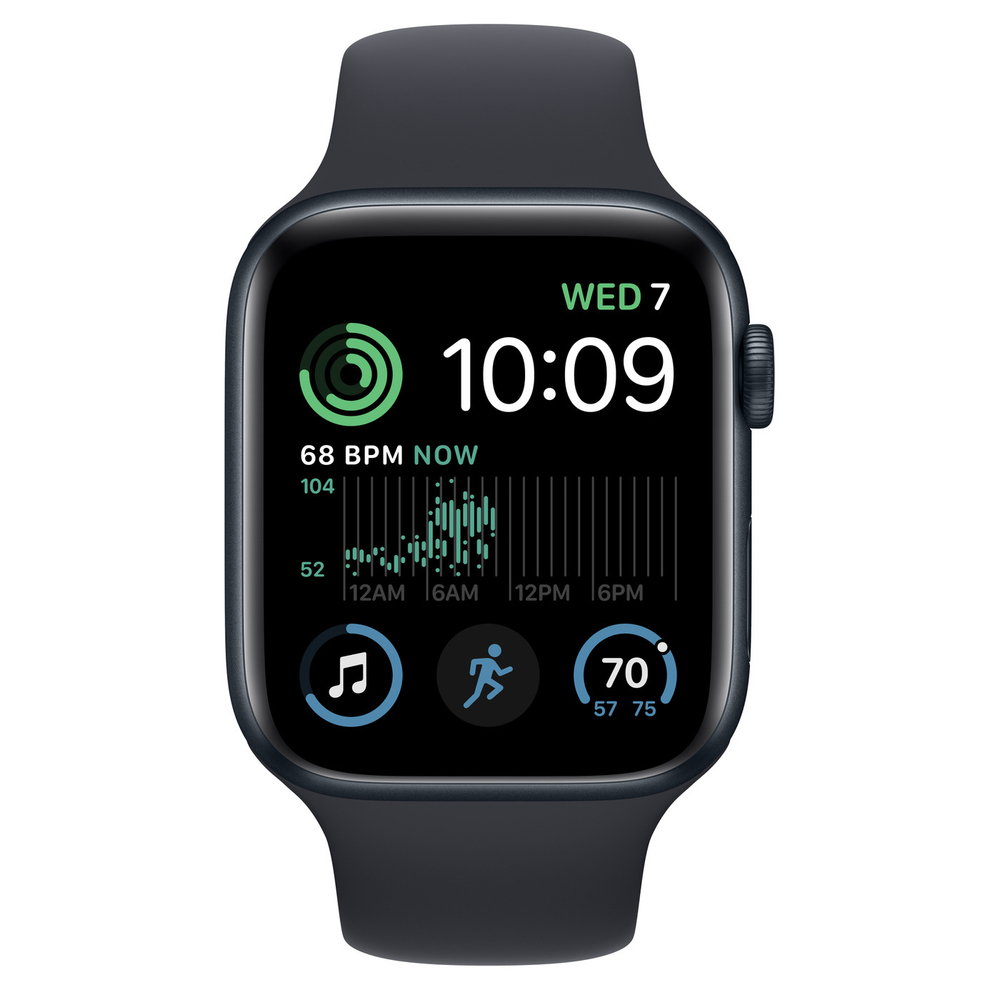 Смарт-часы Apple Watch SE2 GPS, 44 mm, Midnight, ML, Midnight Sport Band