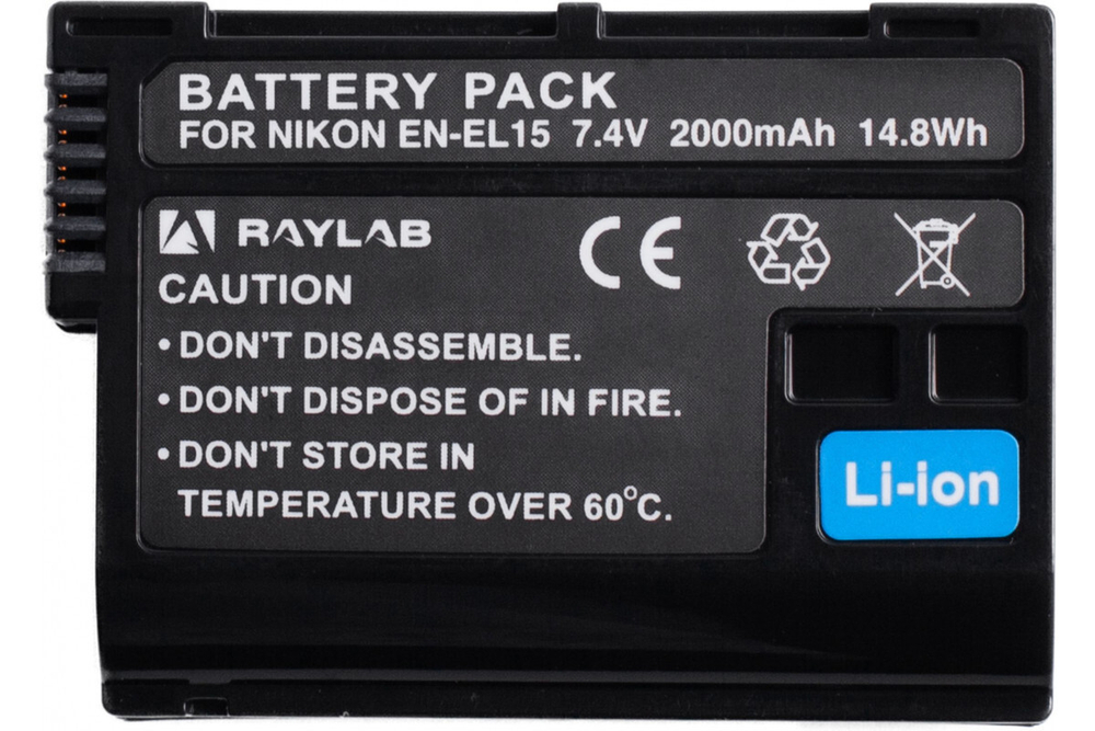 Аккумулятор Raylab RL-ENEL15 2000мАч (для D810, D800, D800E, D750, D610, D7100)