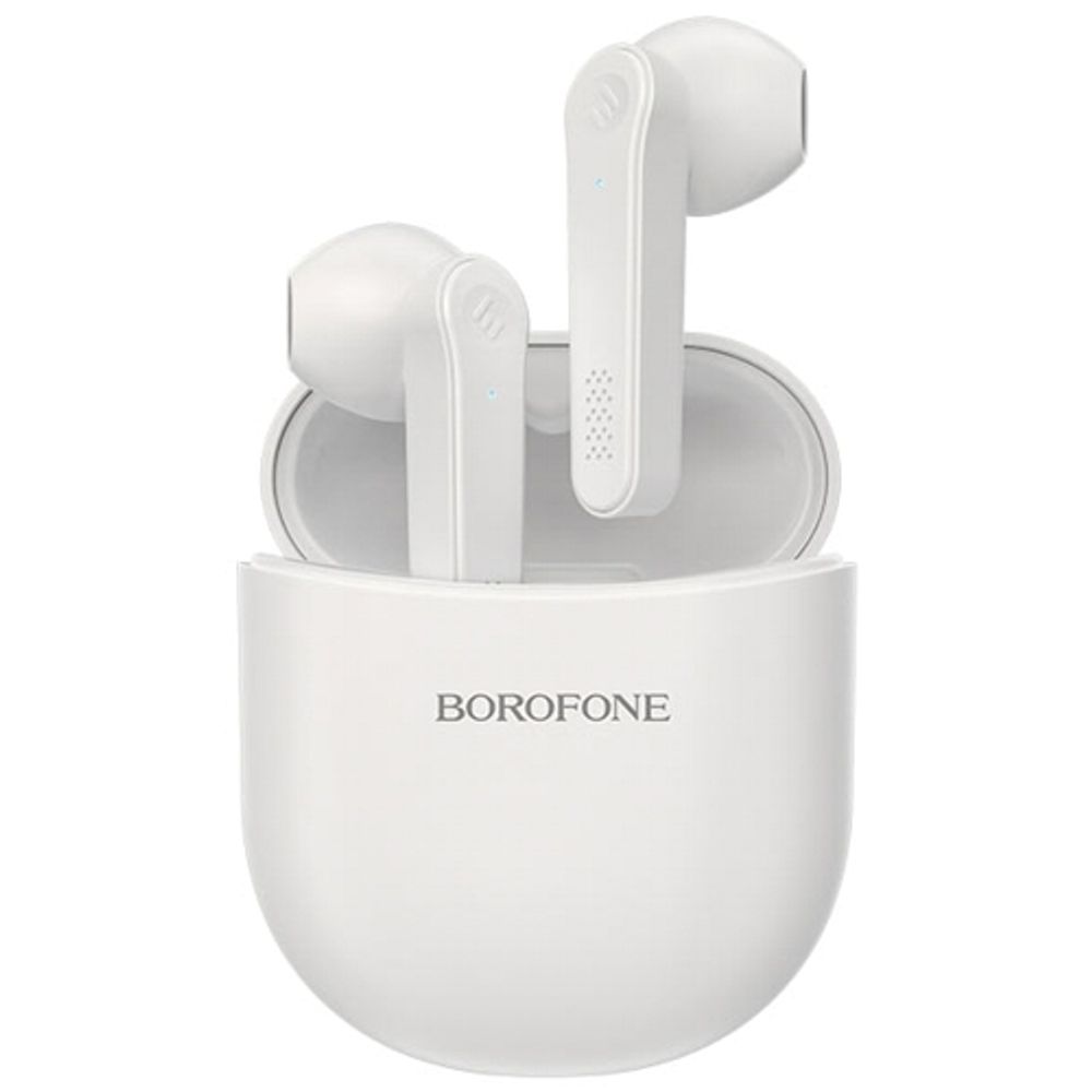 Bluetooth наушники вкладыши с микрофоном Borofone BE49 Serenity TWS,  белые