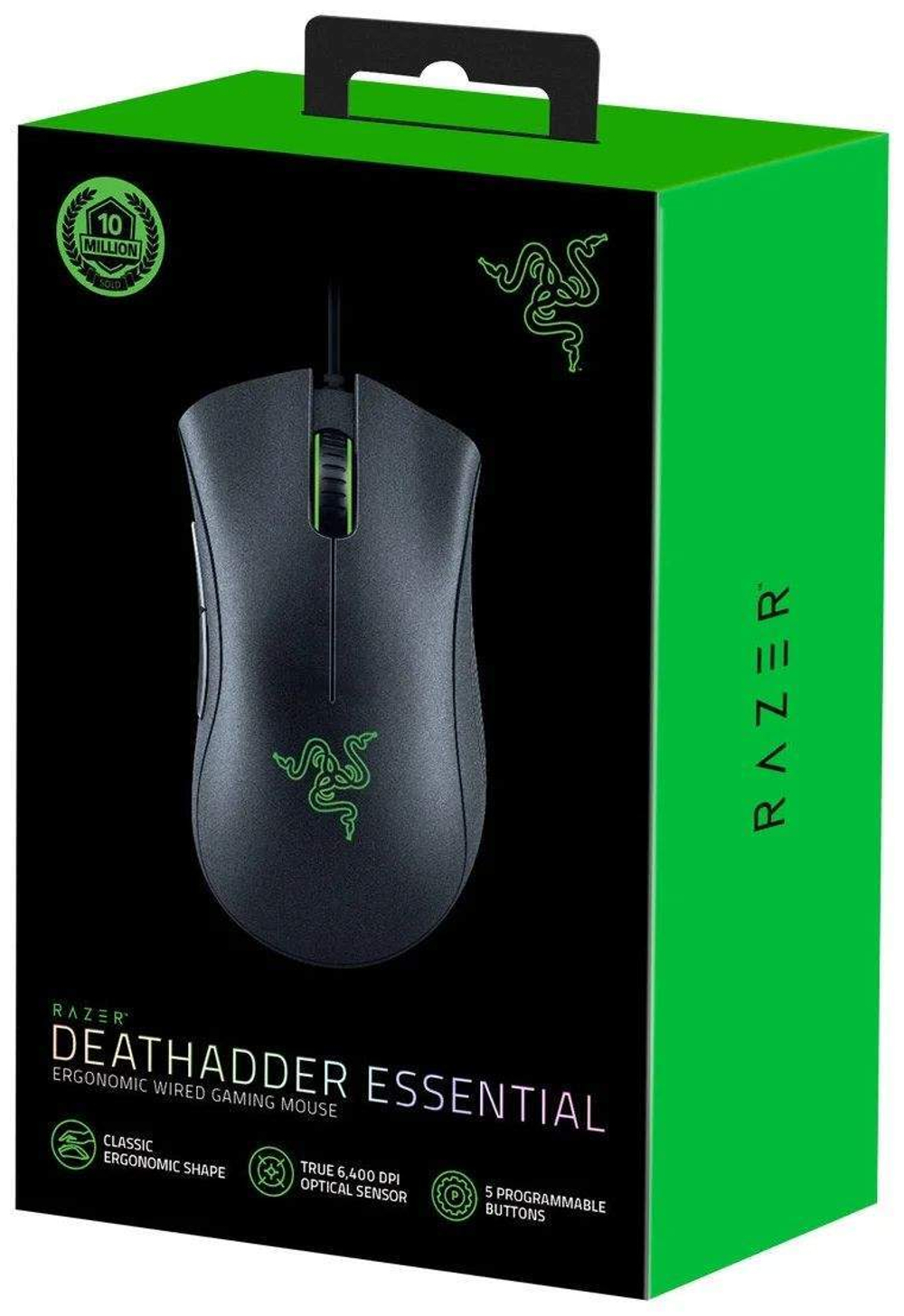 Игровая мышь Razer DeathAdder Essential Black/Green (RZ01-03850100-R3M1)
