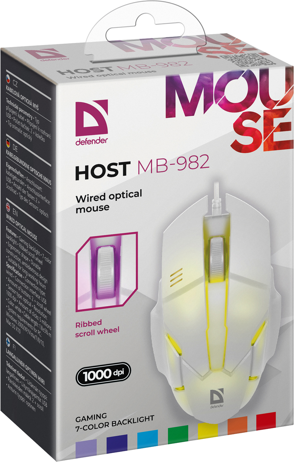 Проводная мышь Defender Host MB-982 белый