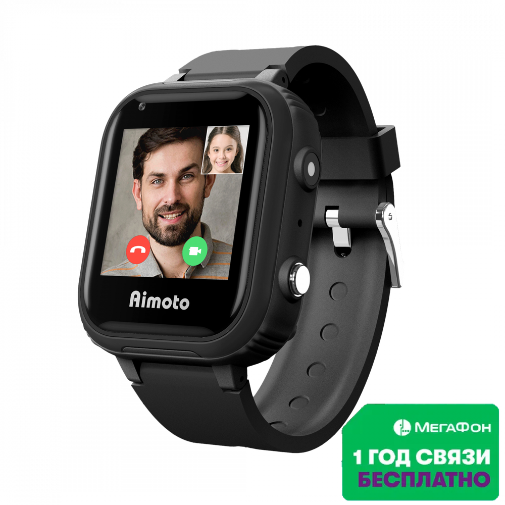 Смарт-часы для детей Aimoto Pro 4G черный + сим-карта