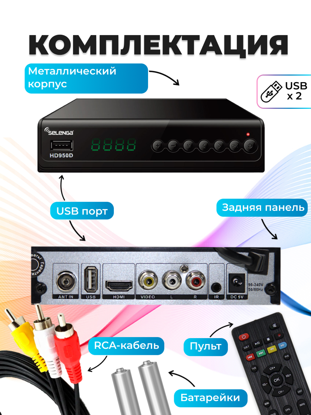 DVB-T2 приставка Selenga HD950D Black