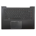 Клавиатура для ноутбука Lenovo IdeaPad U430 черная с черным топкейсом и подсветкой
