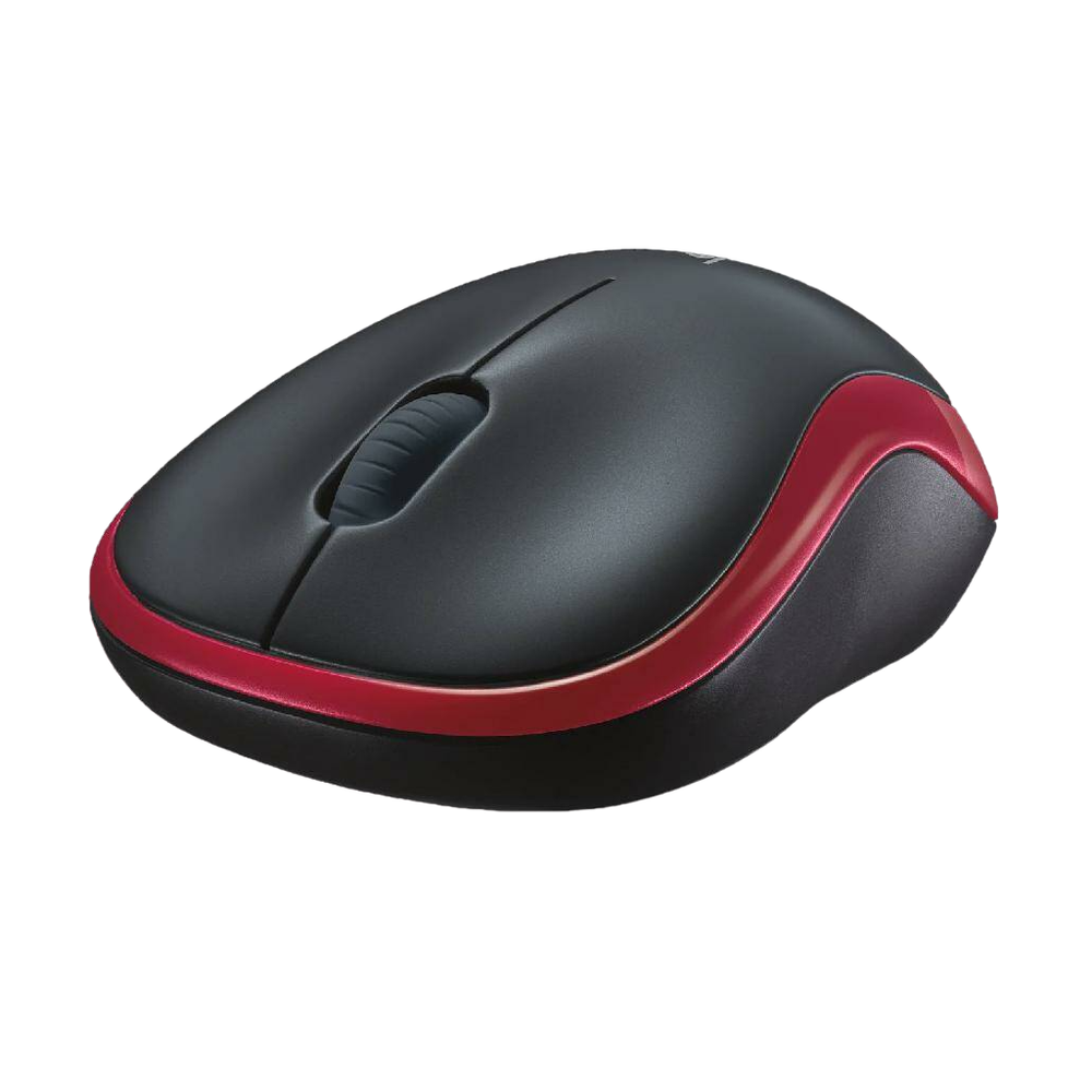 Беспроводная мышь Logitech M185 красный, черный (910-002237)