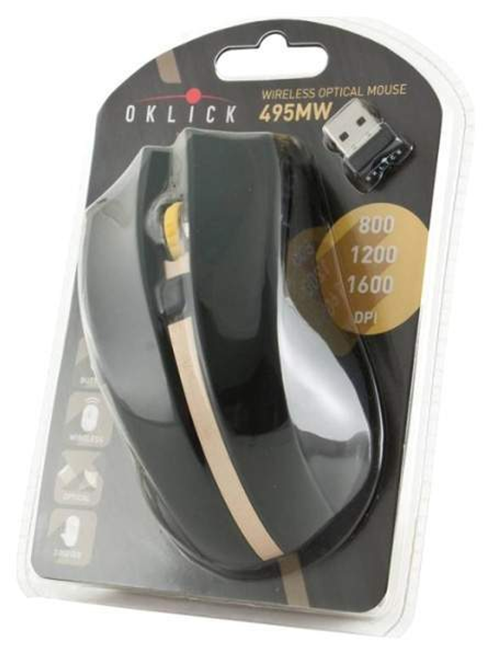 Беспроводная мышь OKLICK 495MW Gold/Black