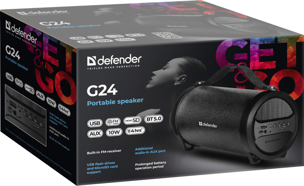 Портативная колонка Defender G24 Black