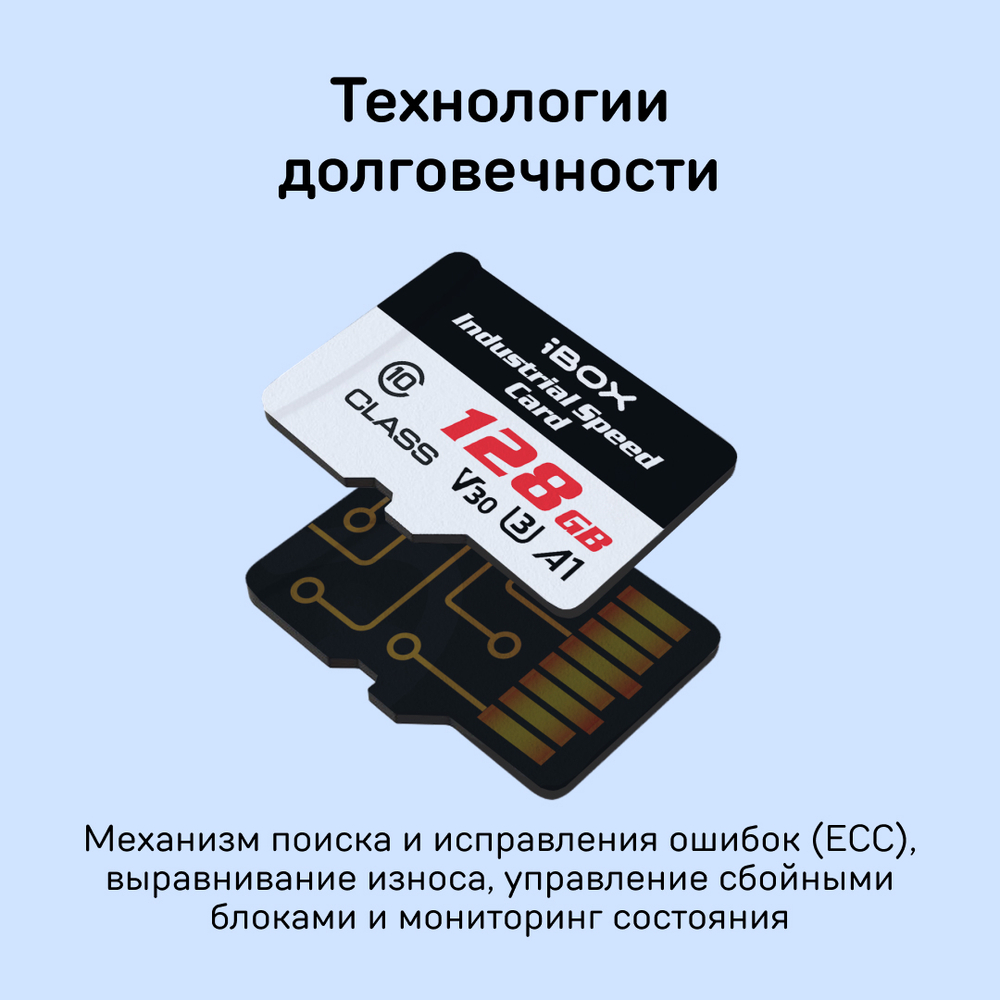 Высокопрочная карта памяти iBOX Industrial Speed Card 128 GB