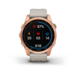 Garmin Fenix 7s Solar цвета розовое золото с песочным силиконовым ремешком