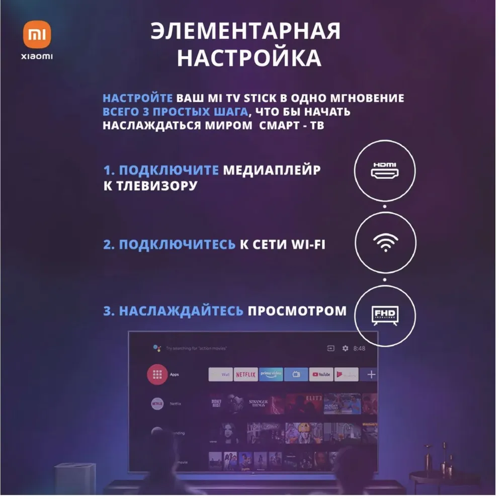 Медиаплеер Xiaomi Mi TV Stick HDR MDZ-24-AA Black