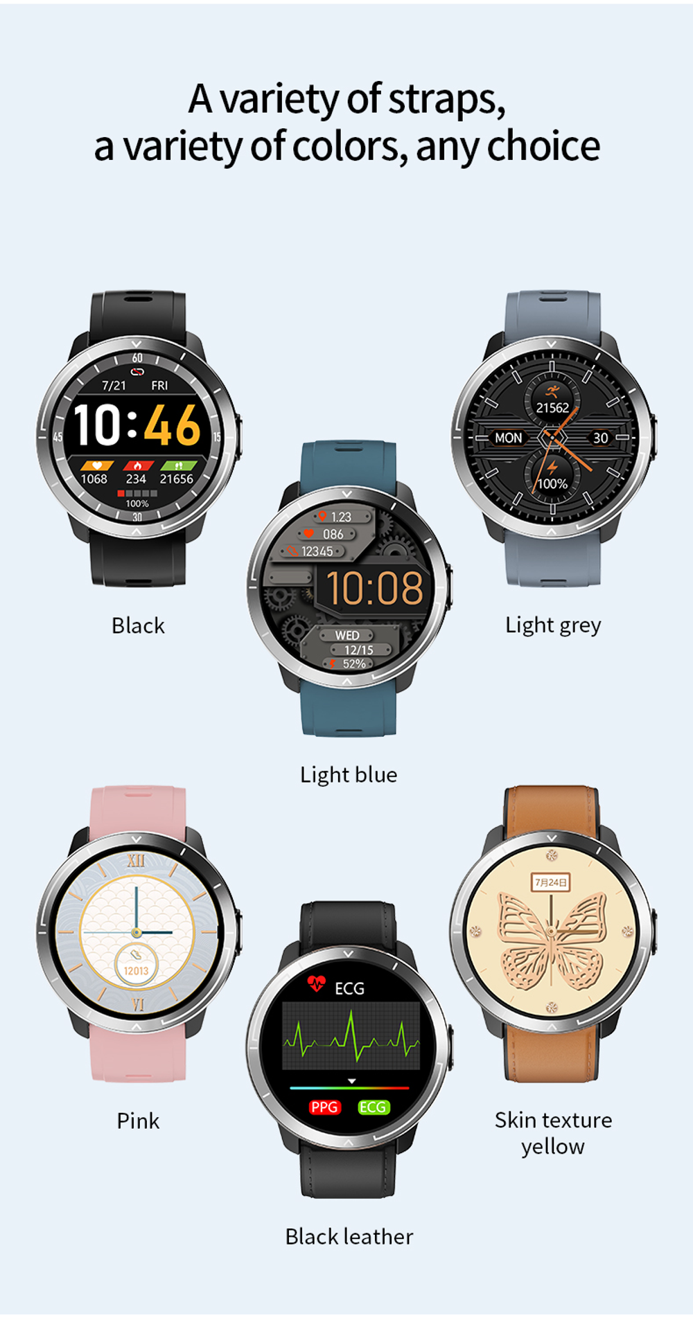 Смарт-часы Smart Watch M18plus GARSline черные (ремешок серый)