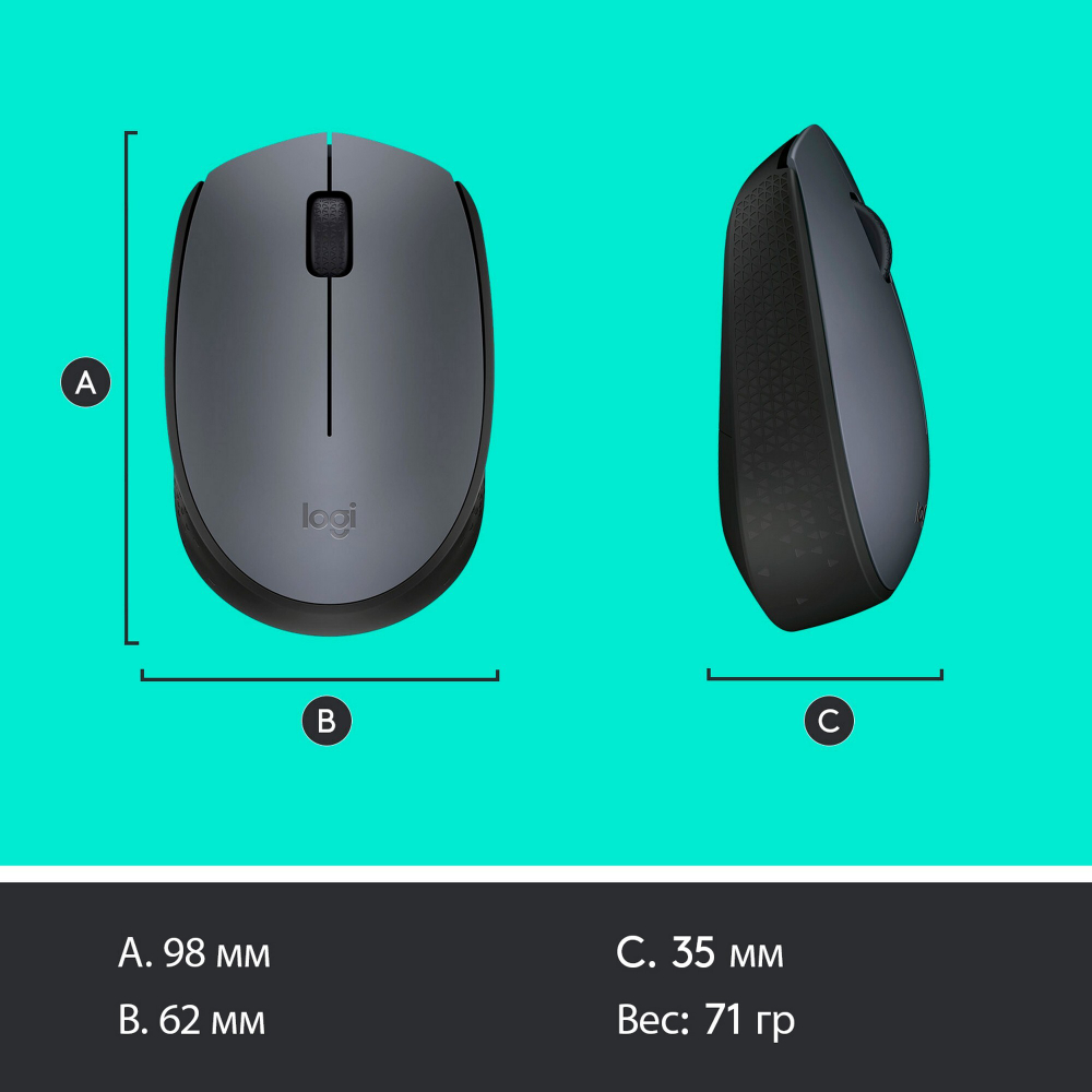 Беспроводная мышь Logitech M170 Black (910-004642)