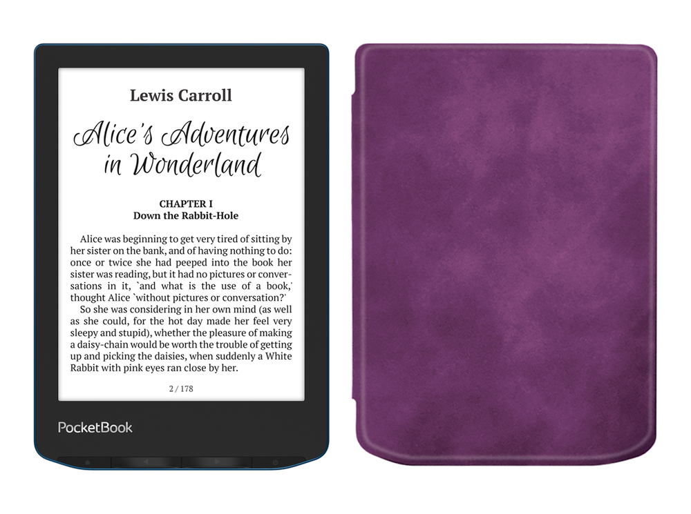Электронная книга PocketBook 634 Verse Pro Azure с чехлом ReaderONE Purple