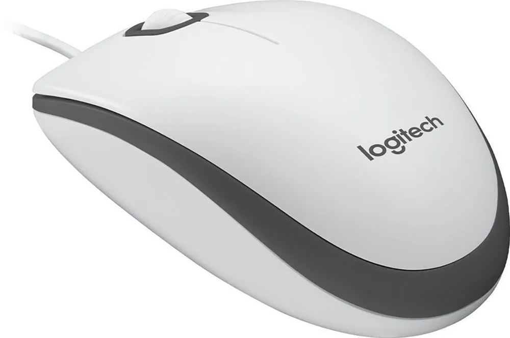 Мышь компьютерная Logitech M100 проводная оптическая светодиодная USB бел 910-006764