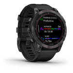 Умные часы Garmin Fenix 7 Sapphire Solar, титановый черный DLC с черным ремешком
