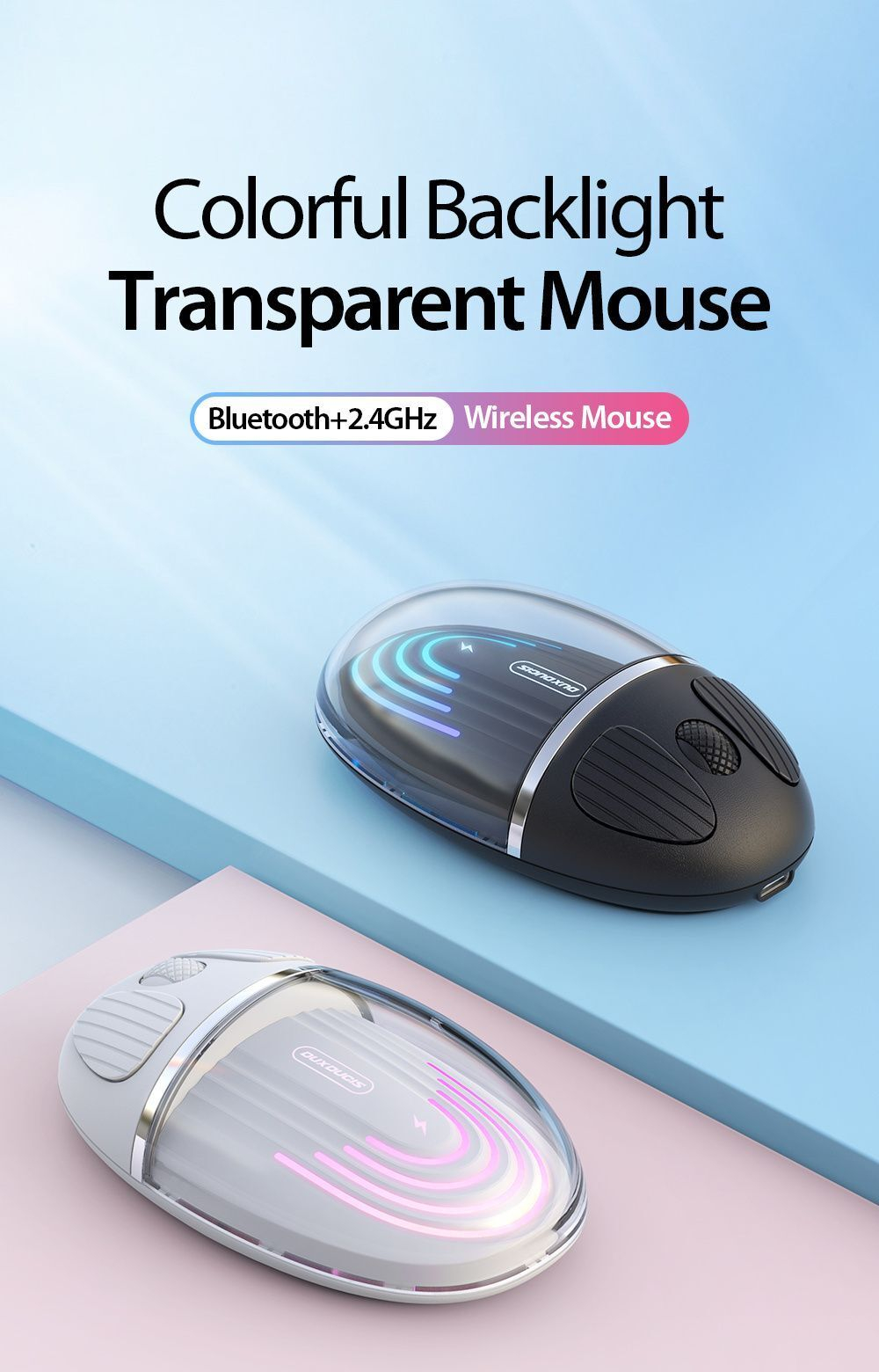 Беспроводная мышь Dux Ducis CM Series Transparent черный (D295)