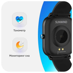 Смарт-часы SunWind SW30, 1.54", черный / черный [sw30b]