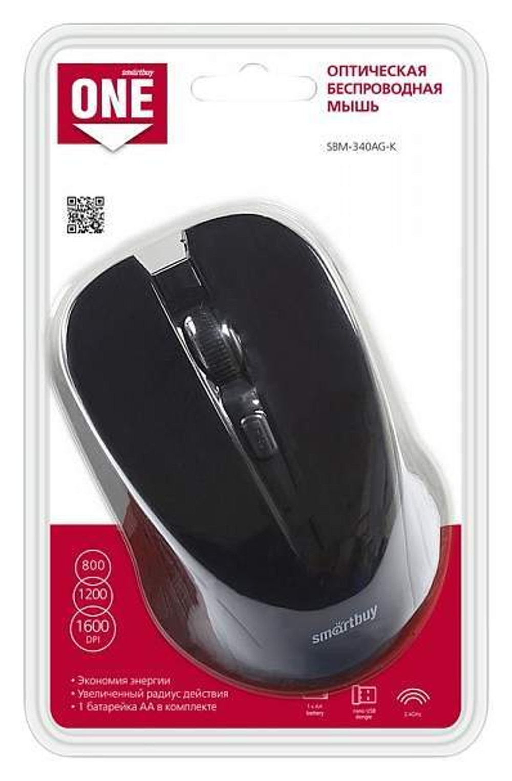 Беспроводная мышь SmartBuy ONE 340AG Black (SBM-340AG-K)
