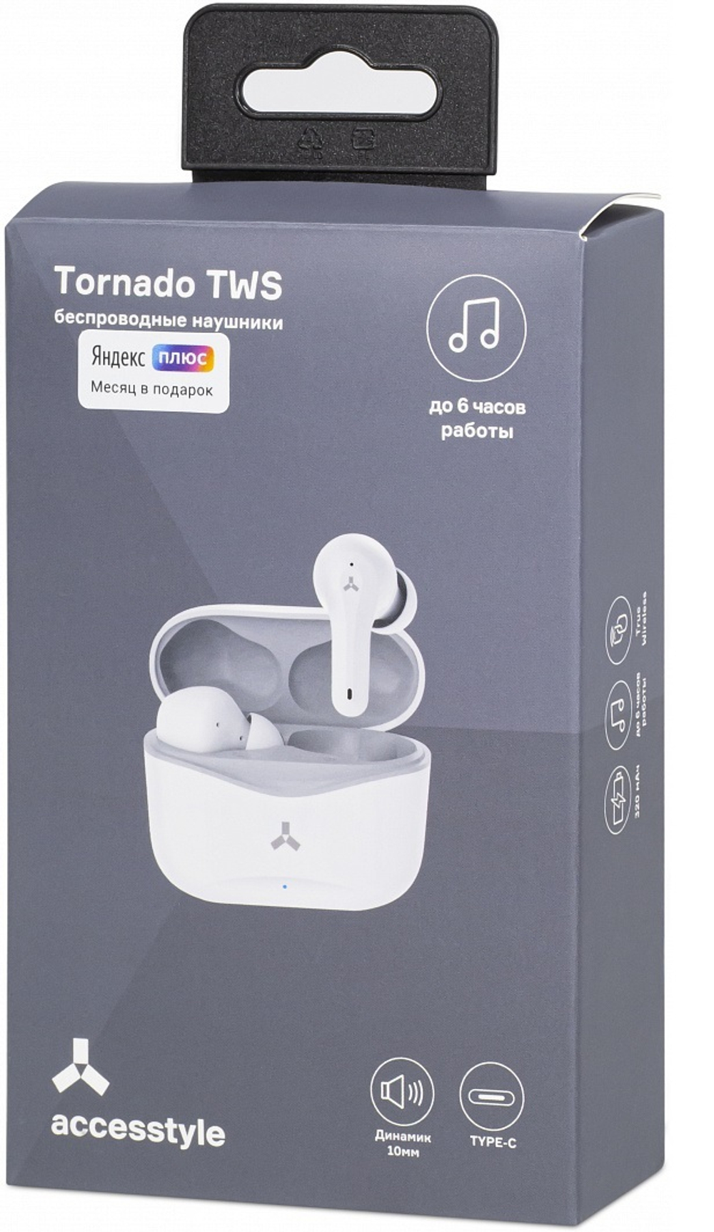 Беспроводные наушники Accesstyle Tornado TWS White