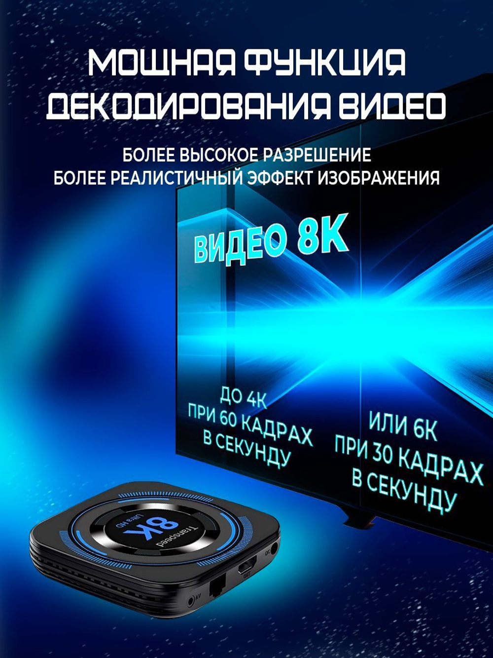 Смарт-приставка Transpeed 8 K618-T 4/64 Black