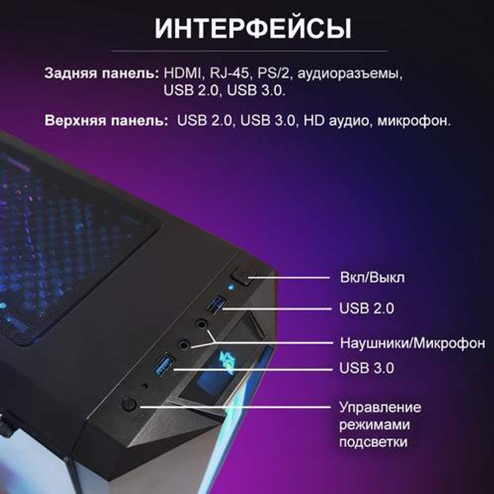 Настольный компьютер 4Tcomputer HiT RGB FuN 5600G-32512 Black (25990)