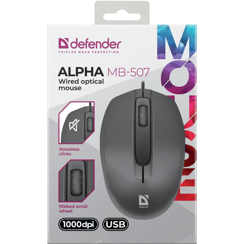 Проводная мышь DEFENDER Alpha MB-507 черный (52507)