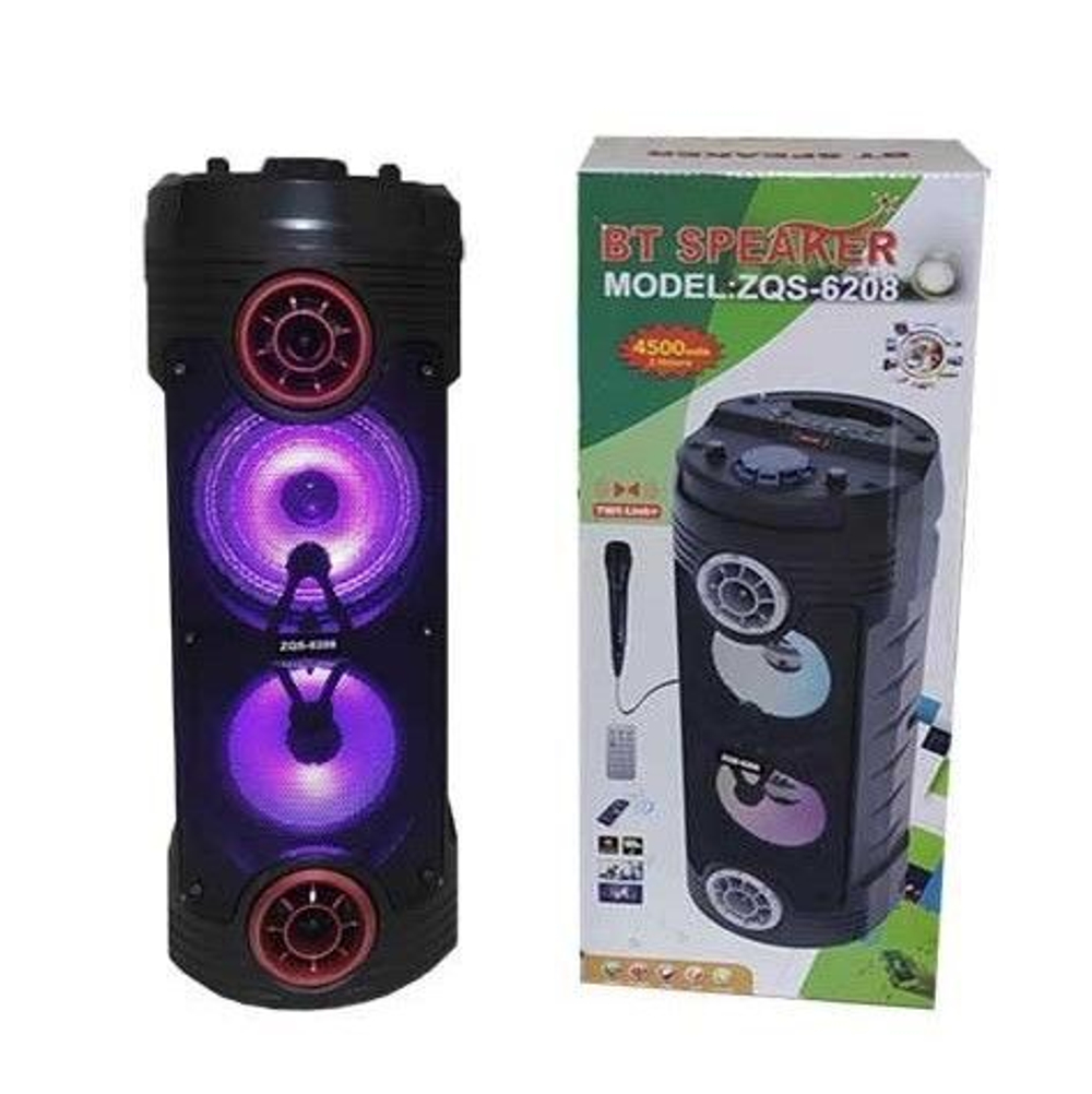Акустическая система BT Speaker ZQS-6208 с подсветкой и микрофоном