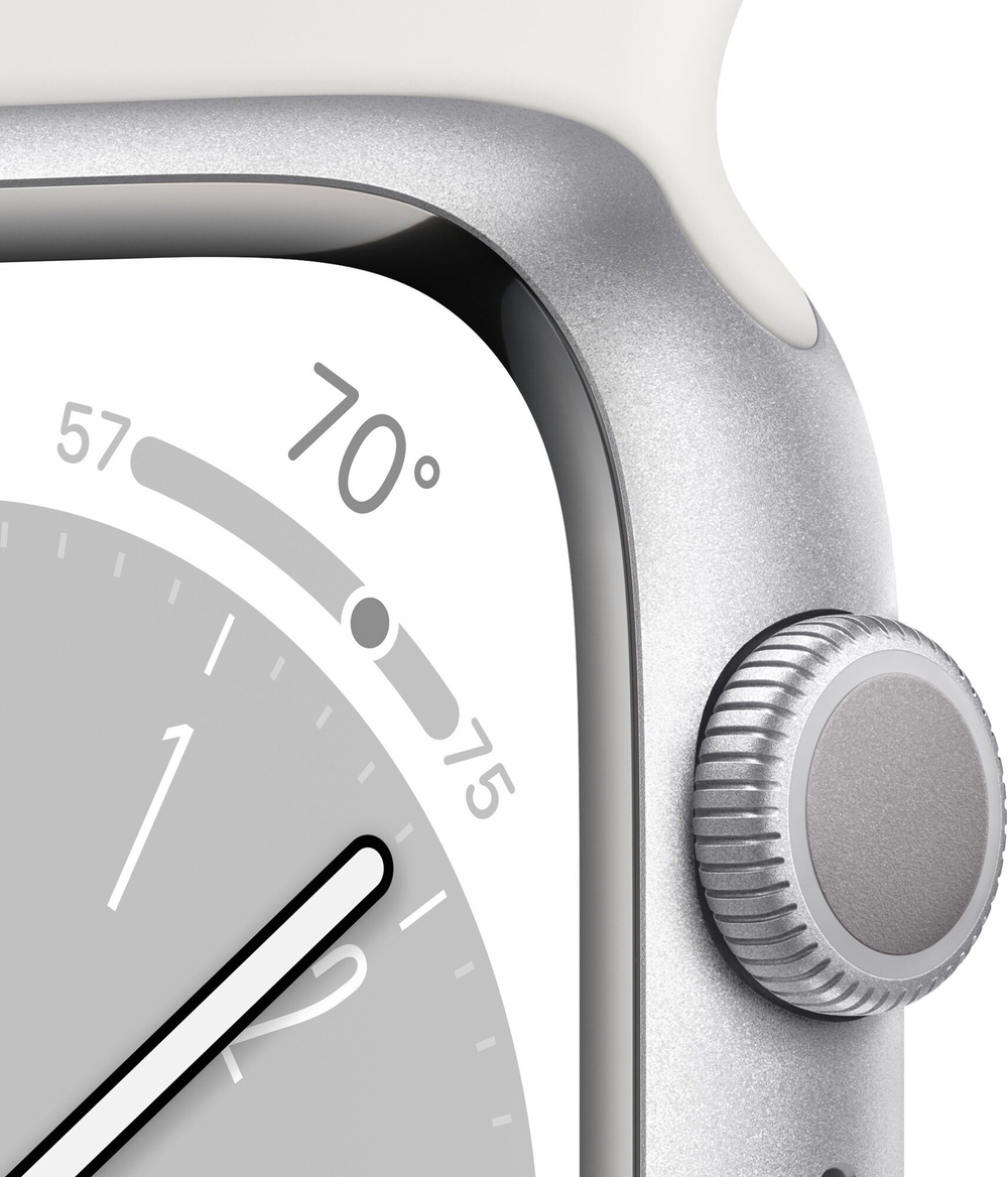 Умные часы Apple Watch Series 8 GPS 41mm Silver Aluminum Case/White Sport Band