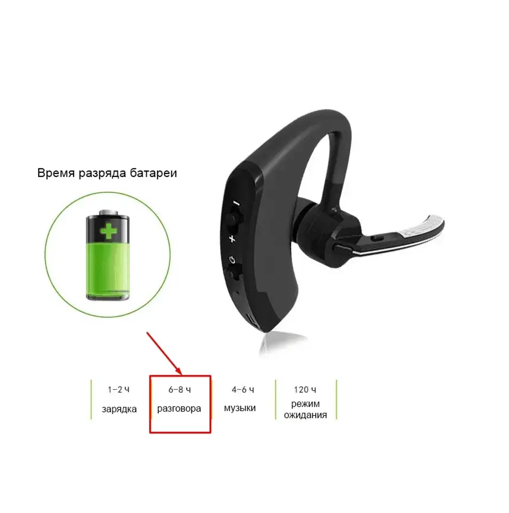 Беспроводная Bluetooth гарнитура Taymlux К6 черная
