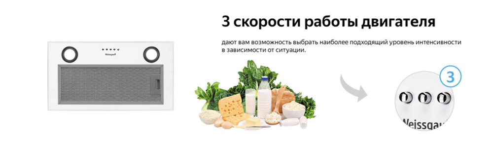 Вытяжка встраиваемая Weissgauff BOX 850 WH White