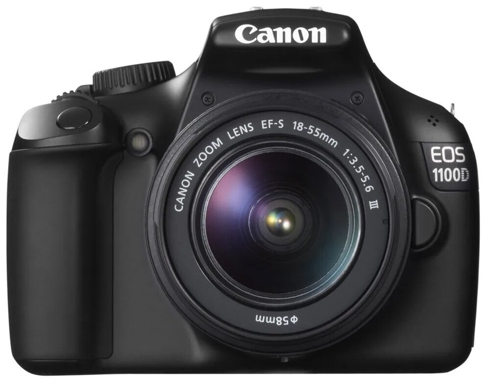 Фотоаппарат зеркальный Canon EOS 1100D Kit 18-55 III черный