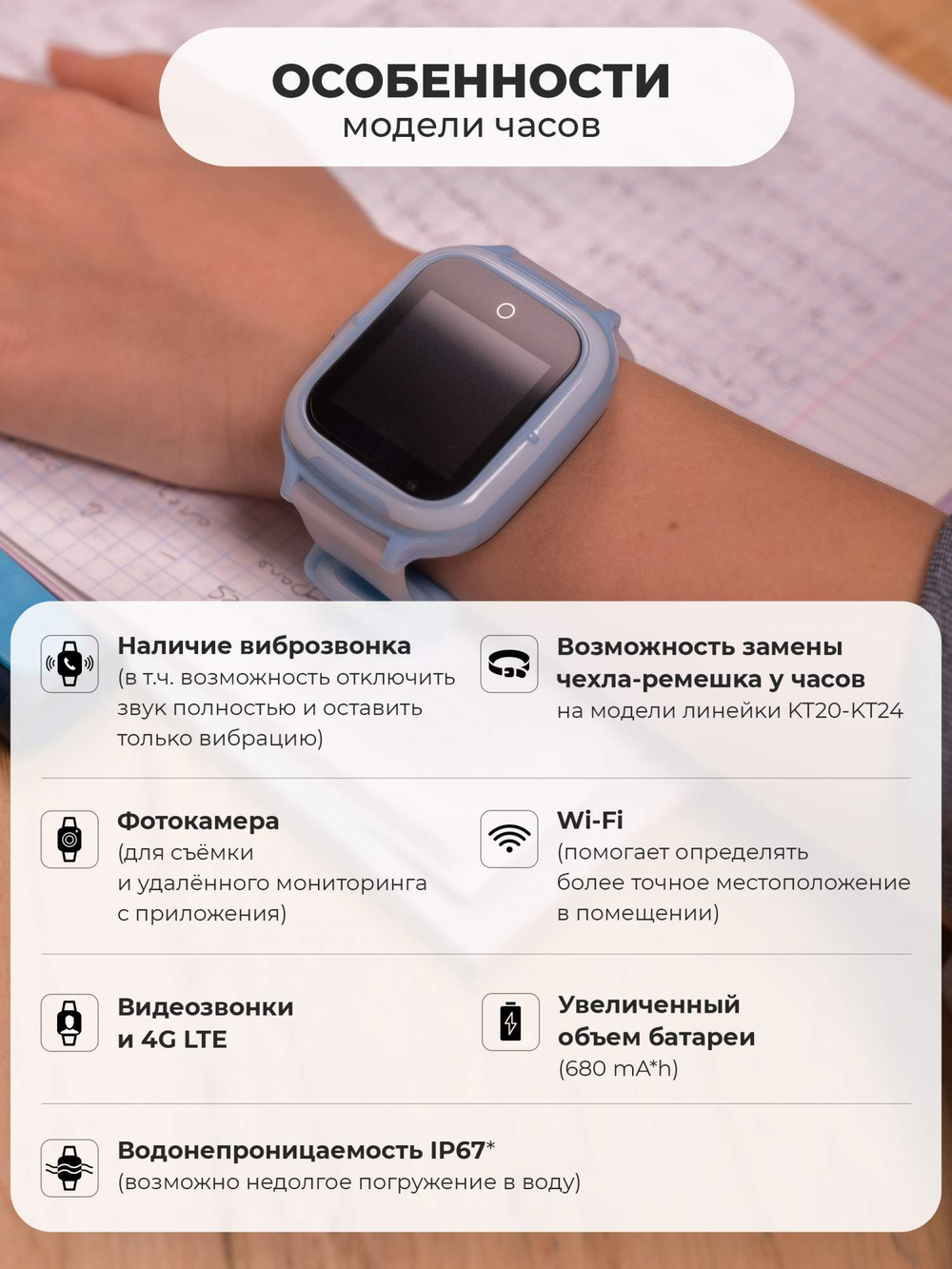 Смарт-часы Wonlex kt23 голубой