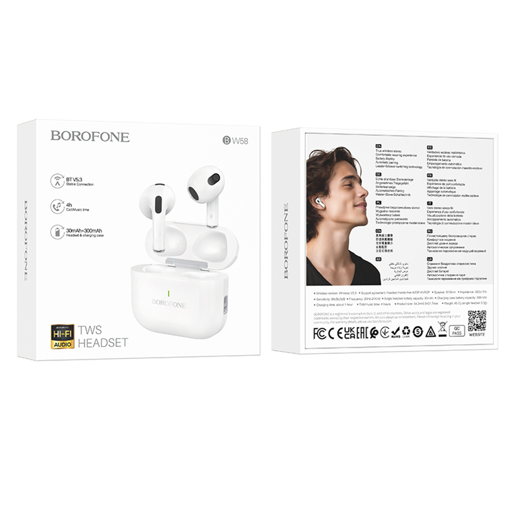Проводные наушники Borofone BW58 White