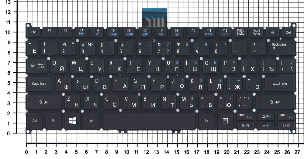 Клавиатура для Acer Aspire V3-371 V3-372 V3-372T V5-122 V5-122P черная с подсветкой