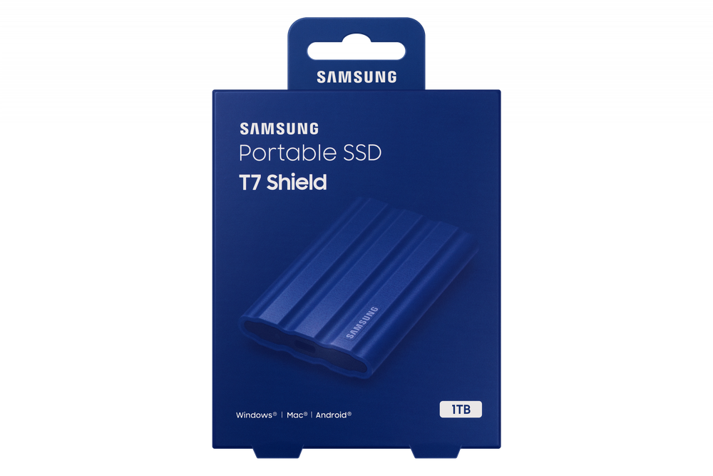 Внешний SSD диск Samsung T7 Shield 1 ТБ синий MU-PE1T0R/AM