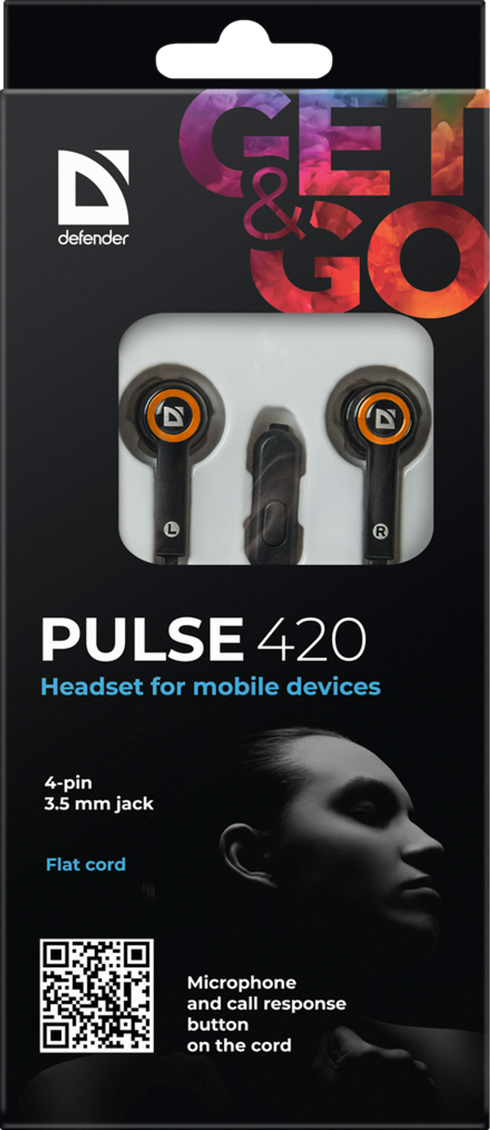 Наушники Defender Pulse 420 Orange/Black
