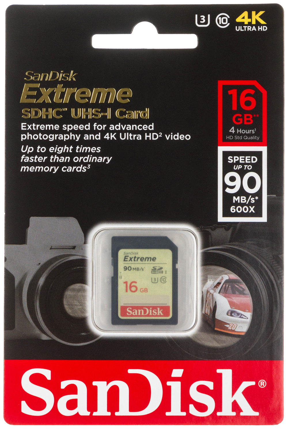 Карта памяти SanDisk Extreme SDHC SDSDXNE-016G-GNCIN 16GB