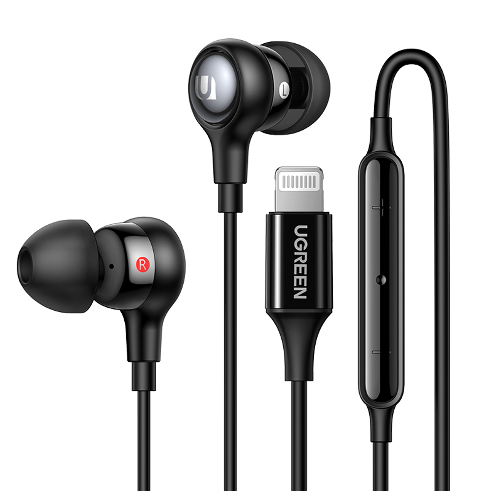 Наушники UGREEN EP103 (30631) In-Ear Earphones with Lightning Connector. Черный