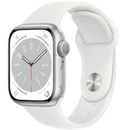 Часы Apple Watch Series 8 GPS 41mm Silver Aluminium Case with White Sport Band - Regular M
