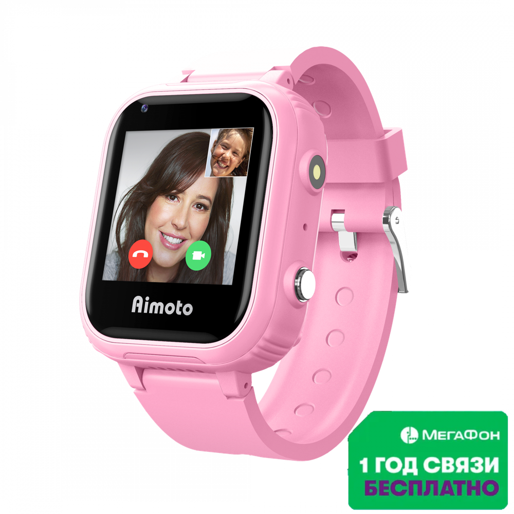 Смарт-часы для детей Aimoto Pro 4G розовый + сим-карта на год